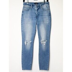 Lucky Brand Mid Rise Distressed Ripped Jeans Women’s 6/28 Light Wash Ankle NWOT